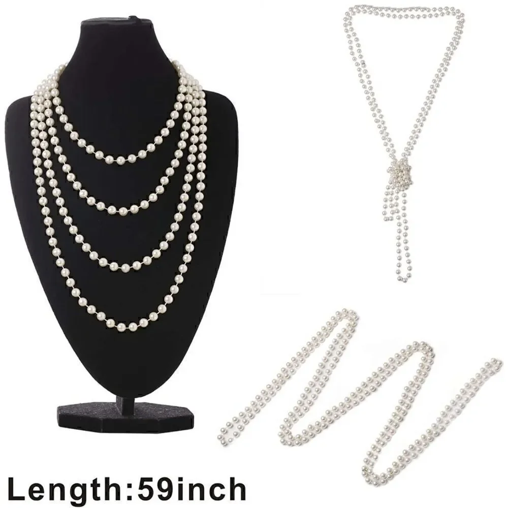 🖤🤍 6PCS Halloween Bundle Cruella Cosplay Costume Party1920s Accessories Set